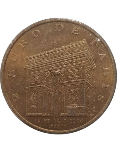 75 SEINE 2 EURO DE PARIS BRIGADE DE SAPEUR POMPIER 13 ET 14 -7-1996 SUP-