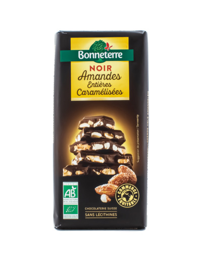 Chocolat Noir aux Amandes Caramélisées Bio 200g