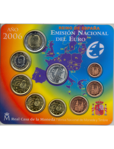 ESPAGNE 2006 SERIE 8 MONNAIES ET UNE MEDAILLE B.U