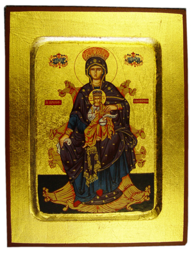 Icône dorée incurvée 14*18cm - VIERGE INTRONISEE