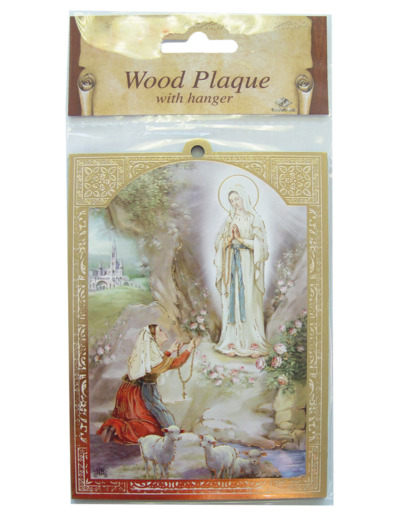 Plaquette Dorée 10x14cm - ND DE LOURDES