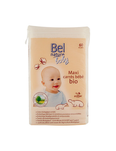 60 Maxi carrés bébé coton bio