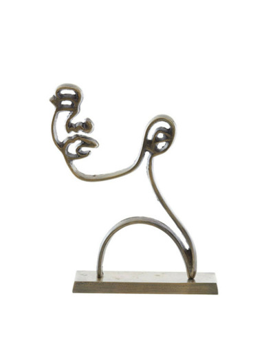 Silhouette sur pied Face bronze 38x8x28cm
