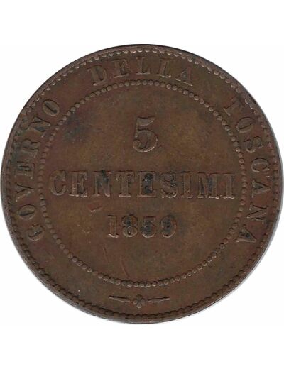 ITALIE (TOSCANE) 5 CENTESIMI 1859 TB+