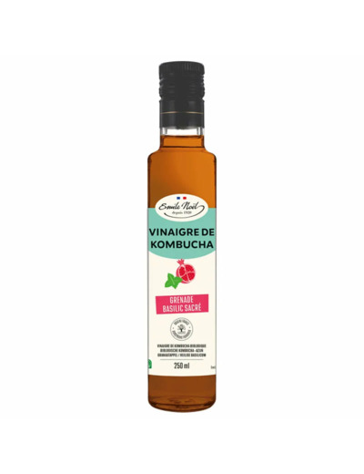 Vinaigre de Kombucha Bio-Grenade Basilic sacré-250ml