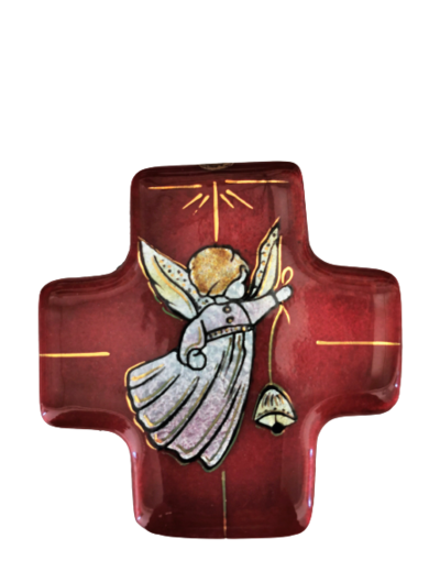 Angelot G rouge 7,7X8cm - EMAUX DU LIBAN