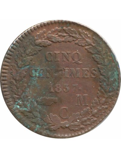 MONACO 5 CENTIMES 1837 MC SUP