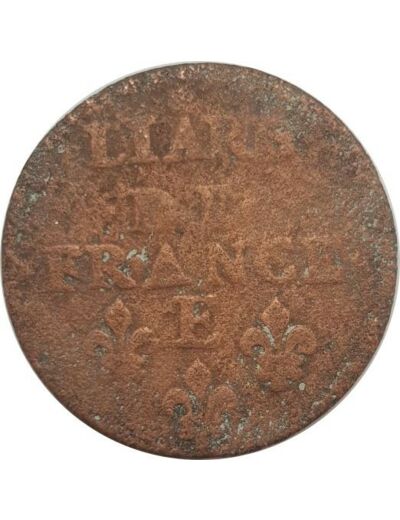 LOUIS XIV (1643-1715) LIARD DE FRANCE 1655 E (Tours) 3gr42 B