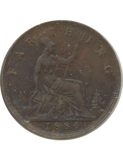 GRANDE BRETAGNE 1 FARTHING VICTORIA 1884 TTB