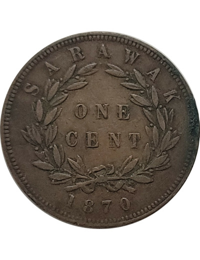 SARAWAK 1 CENT 1870 TB+ (KM6)