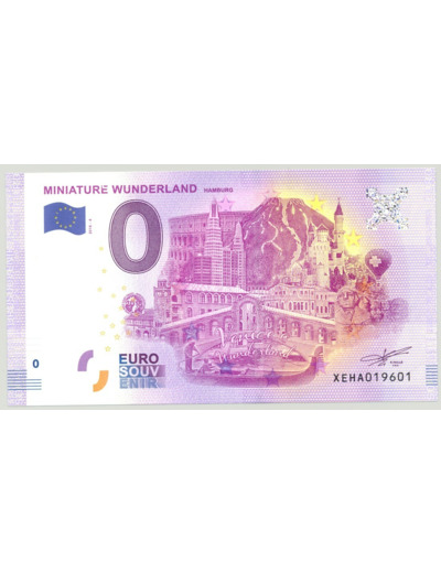 ALLEMAGNE 2018-4 MINIATURE WUNDERLAND FAUTE BILLET SOUVENIR 0 EURO NEUF