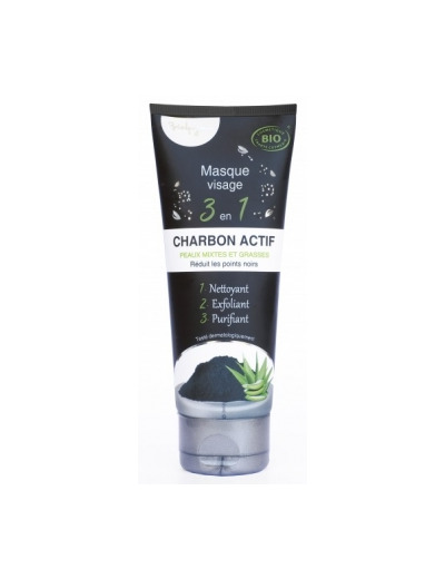 Masque visage 3 en 1 au charbon actif 100ml