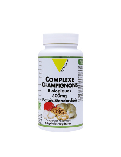 Complexe champignons Bio-500mg-60 gélules-Vitall+