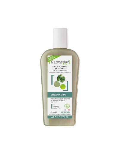 Shampooing traitant Cheveux Gras et Pellicules Argile verte sans sulfate 400ml