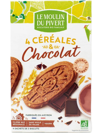 Biscuit petit dej cereales chocolat 190g P tit dej