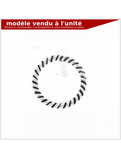 Puce d'oreille Cercle en argent massif