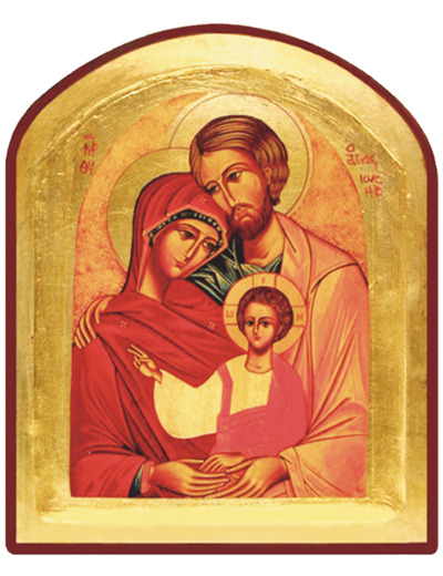 Icône dorée incurvée arrondie 14*18cm - STE FAMILLE