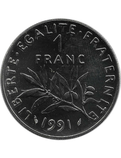 FRANCE 1 FRANC ROTY 1991 FRAPPE MEDAILLE SUP/NC
