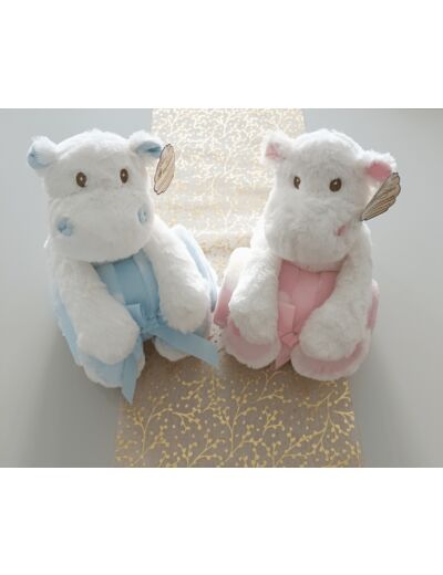 Peluche hippopotame avec plaid personnalisé