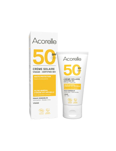 Crème solaire visage SPF 50 bio 50ml