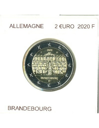 ALLEMAGNE 2020 F 2 EURO COMMEMORATIVE BRANDEBOURG SUP