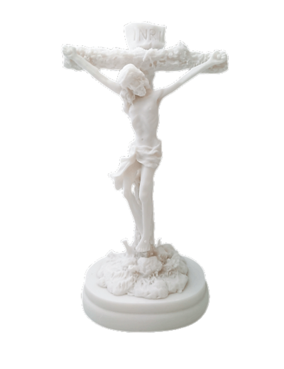 Calvaire - Statue en albâtre 21cm -Blanc