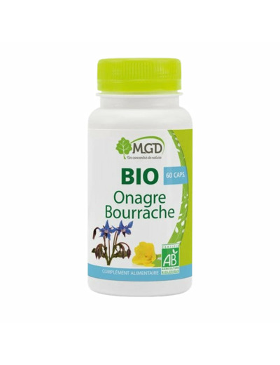 Huile Onagre et Bourrache Bio- Beauté de la Peau et Bien-être -60 capsules-MGD