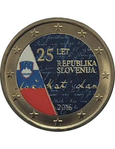 SLOVENIE 2016 2 EURO COLORISEE 25 ANS INDEPENDANCE SUP