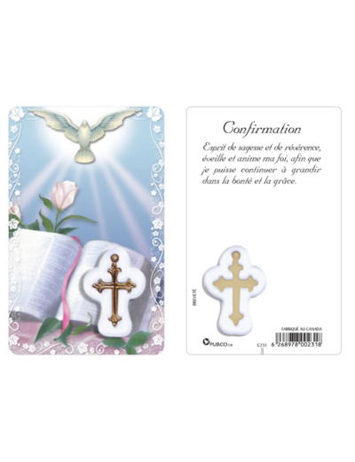 Carte-prière avec insertion CONFIRMATION