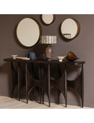 Grande console Sumbra marron en bois de manguier 175x85x31cm