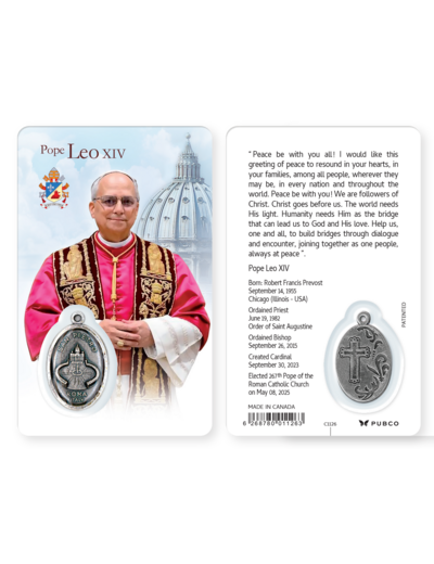 Carte-prière avec insertion PAPE LEON XIV - Anglais