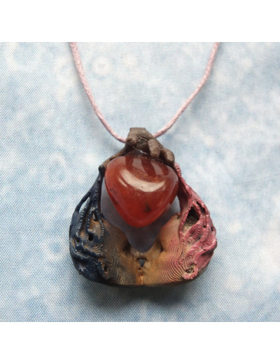 Pendentif "Amour volé" pierre naturelle Cornaline