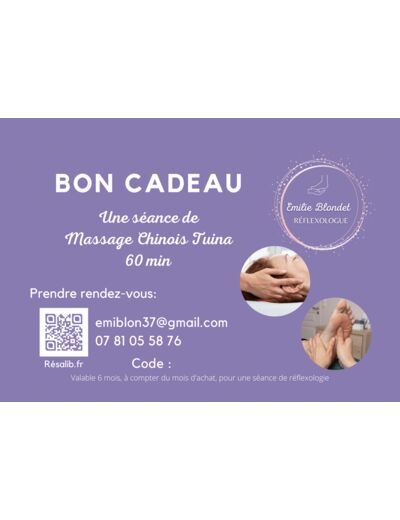 Bon cadeau massage chinois Tuina