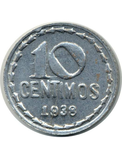 ESPAGNE REPUBLIC 10 CENTIMOS 1938 TTB+ REPRODUCTION (W756)