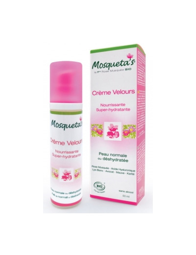 Crème velours super hydratante à la Rose musquée sans alcool 50ml