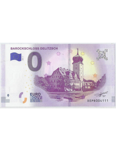 ALLEMAGNE 2018-1 BAROCKSCHLOSS DELITZSCH BILLET SOUVENIR 0 EURO TOURISTIQUE NEUF