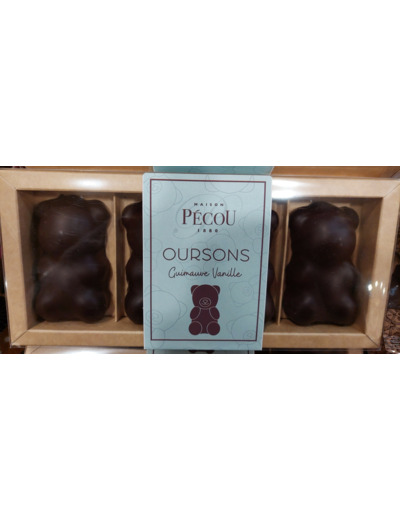 Ourson Guimauve Vanille Chocolat Noir 70%