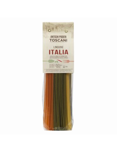 Pâtes tricolores au piment et épinards Linguine 250g