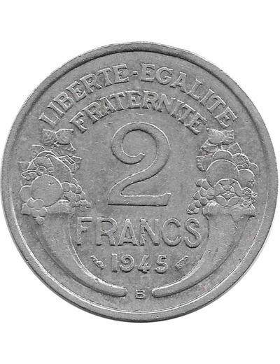 FRANCE 2 FRANCS MORLON ALUMINIUM 1945 B TTB