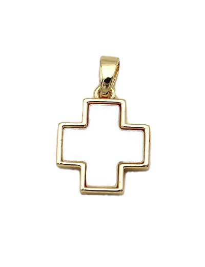 Pendentif en Nacre 12.5x15mm - CROIX