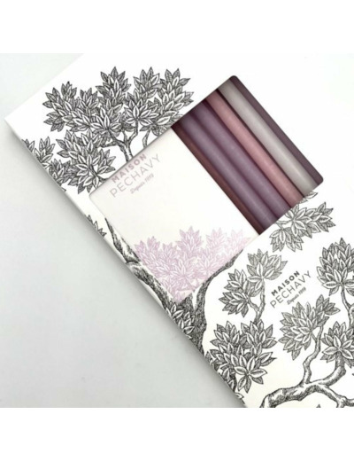 Coffret cierges & allumettes - Lilas