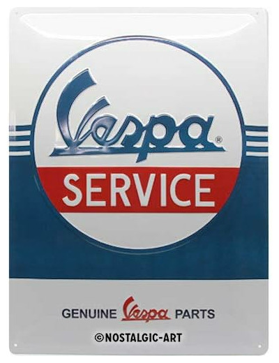 Plaque métal - Vespa Service - 30 x 40 cm.