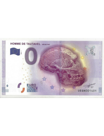 66 TAUTAVEL 2016-1 HOMME DE TAUTAVEL BILLET SOUVENIR 0 EURO TOURISTIQUE NEUF