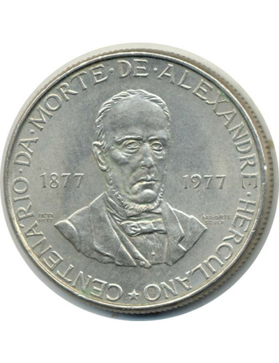 PORTUGAL 25 ESCUDOS 1977 ALEXANDRO HERCULANO TTB+(W608)