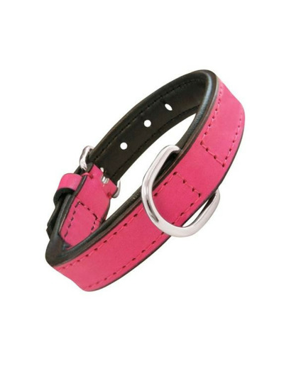 Collier en cuir, ROSE pour chiens - 5 tailles différentes