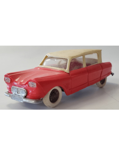 CITROEN AMI 6 ROUGE TOIT BLANC MINIALUXE PLASTIQUE 1/43 SANS BOITE