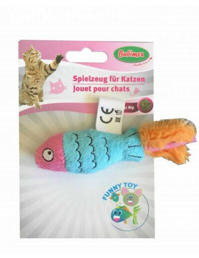 Peluche poisson en tissu avec herbe à chat