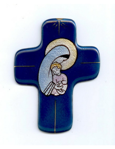 Croix MATERNITE 11,3x8,3cm - EMAUX DU LIBAN