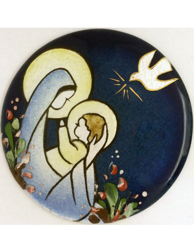 Vierge assise D8,3cm - EMAUX DU LIBAN
