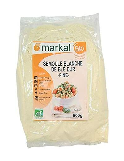 Semoule de ble dur blanche fine 500g MARKAL